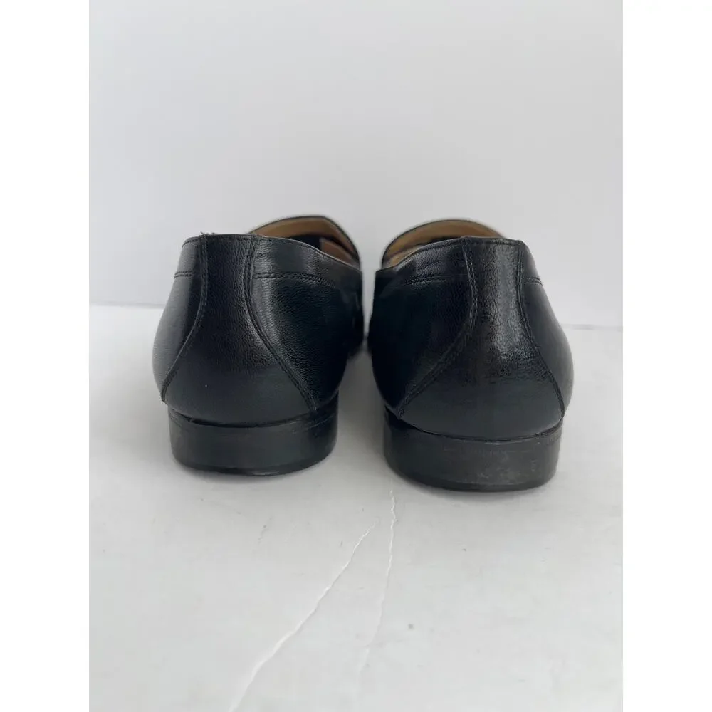 Pucci Dante Black Leather Tassel Loafers Made in Italy Men Size 9.5 M Vintage